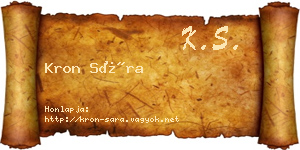 Kron Sára névjegykártya